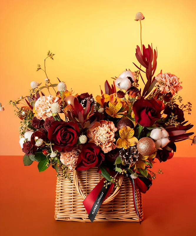 Autumn Elegance Floral Basket