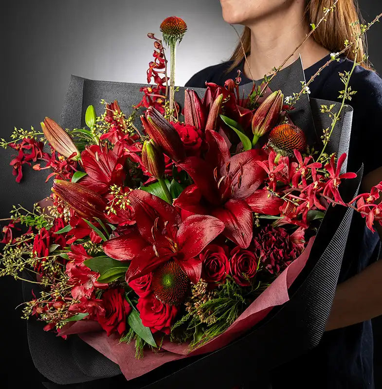 Crimson Embrace Flower Bouquet